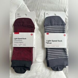lululemon athletica Light Speed Socks - Maroon and Gray